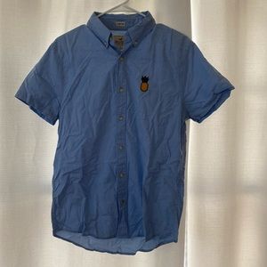 Hollister short sleeve half button pineapple shirt